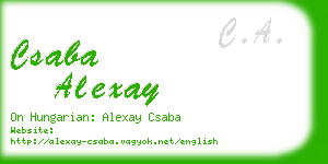 csaba alexay business card